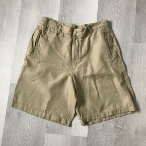 ZARA MUSHROOM BROWN PLEATED FRONT RESORT BREATHABLE SHORTS  32